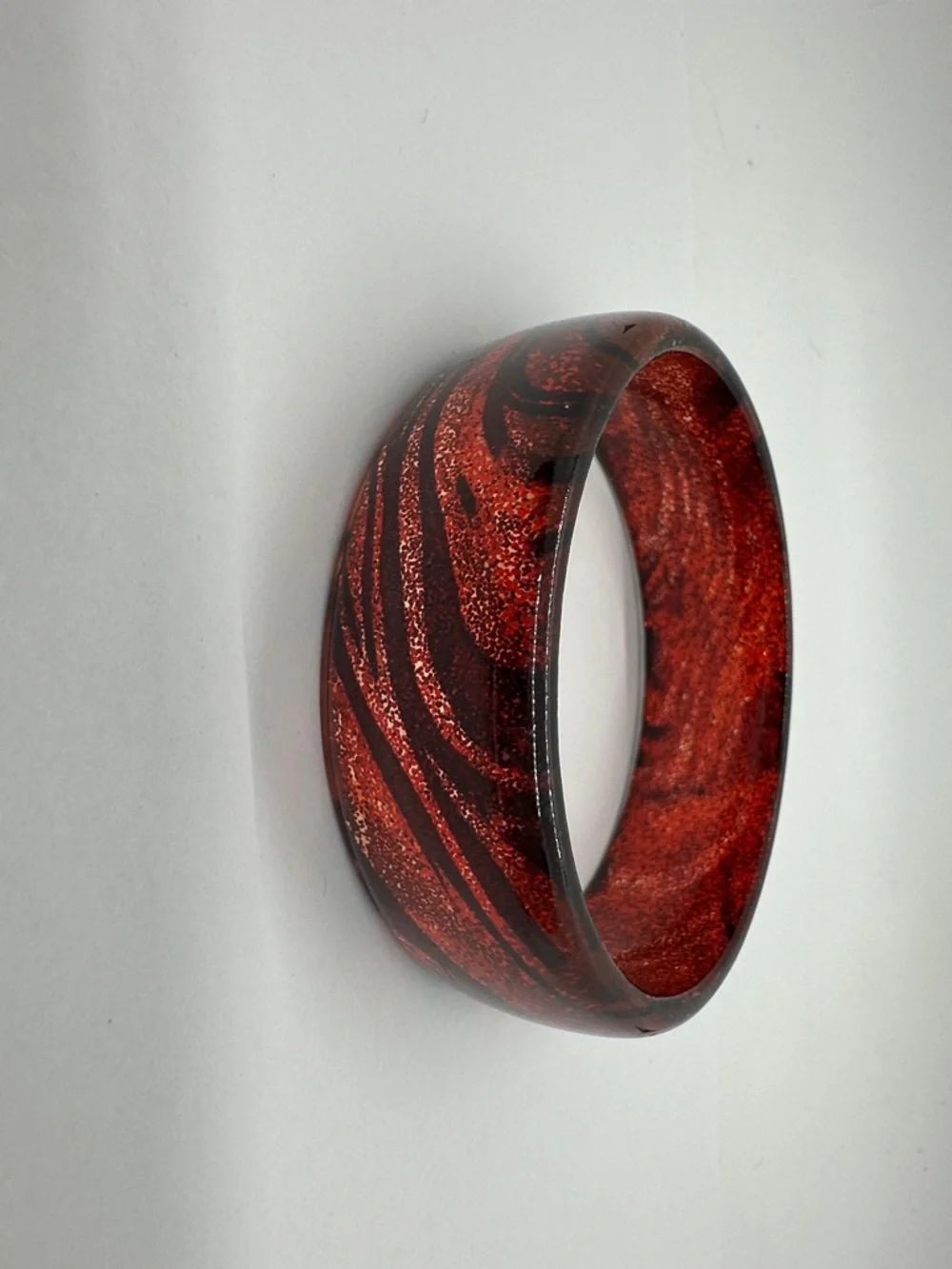 Red Glitter Resin Bangle Bracelet - Picture 2 of 3